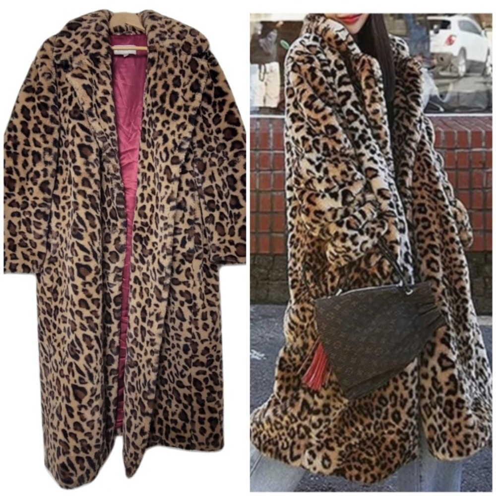 SANDOVA • Mob Boss • Gorgeous Leopard Print Long Faux Fur Coat - Picture 10 of 12